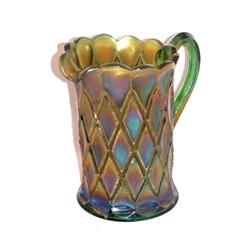 Diamonds 7" Green Pitcher by Millersburg