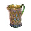 Image 1 : Diamonds 7" Green Pitcher by Millersburg