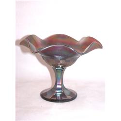 Northwood Carnival Glass Compote, Rainbow Amethyst