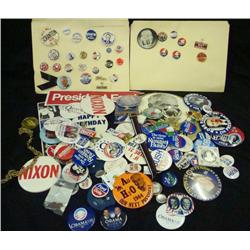 Large Collection of Authentic Political Buttons 1960-2008