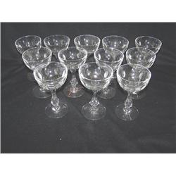 10 Tiffin Glass Cameo Etching Tall Cordials 