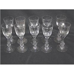 10 Tiffin Glass Cameo Etching Juice Glasses
