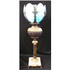 Image 1 : Victorian Blue Slag Glass Oil Parlor Lamp