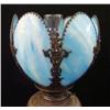 Image 2 : Victorian Blue Slag Glass Oil Parlor Lamp