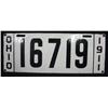 Image 1 : 1911 Ohio Porcelain License Plate 2-EX++