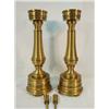 Image 1 : Pair 19" Turned & Polished Bronze Candlesticks