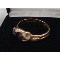 Ladies 18k Gold Ring with large Purple Amethyst Stone