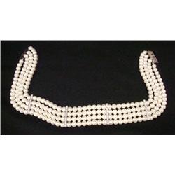 Magnificent (4)Strand Pearl & Diamond Choker