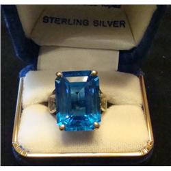 Large Topaz Ring set in Sterling Silver