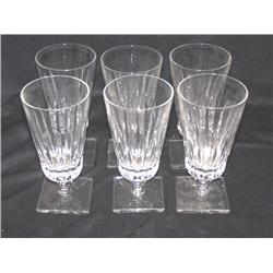 6 Long Cut Tiffin Ice Tea Glasses