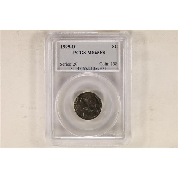 1999-D JEFFERSON NICKEL PCGS MS65FS