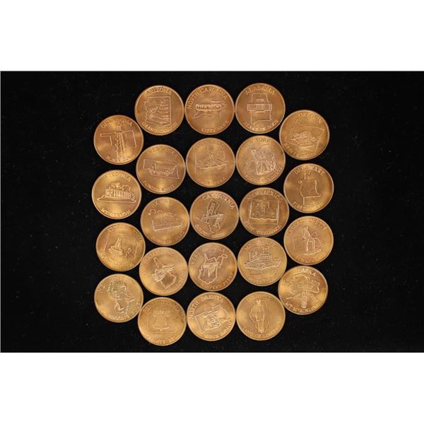 23 METAL 1"  STATE UNC TOKENS, EACH TOKEN HAS THE