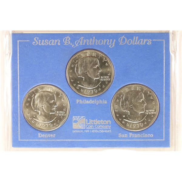 SET OF 1979-P/D/S SBA DOLLARS ALL BRILLIANT UNC