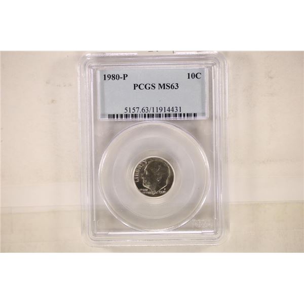 1980-P ROOSEVELT DIME PCGS MS63