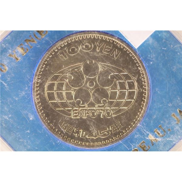 1970 JAPAN 100 YEN EXPO '70 COIN IN HARD PLASTIC