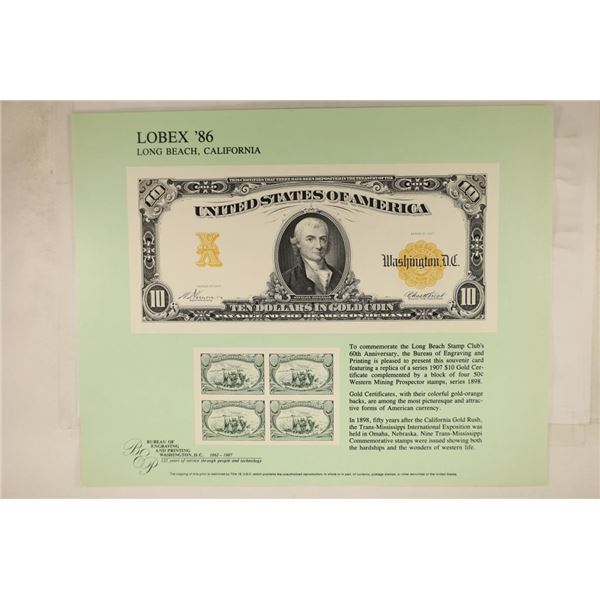 LOBEX '86 LONG BEACH CALIFORNIA SOUVENIR CARD