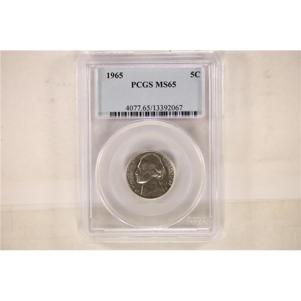 1965 JEFFERSON NICKEL PCGS MS65
