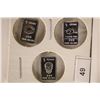 Image 1 : 3-.999 FINE SILVER 1 GRAM PROOF INGOTS: OBVERSE