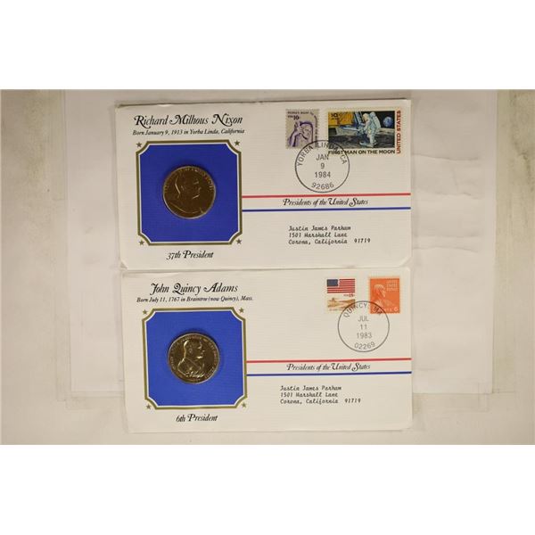 2 PRESIDENTS OF THE UNITED STATES FIRST DAY COVERS