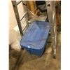 Image 2 : 16' ALUMINUM MULTI-FOLD LADDER, 2 LARGE ROLLS OF BUBBLE WRAP & BLUE PLASTIC STORAGE BINS
