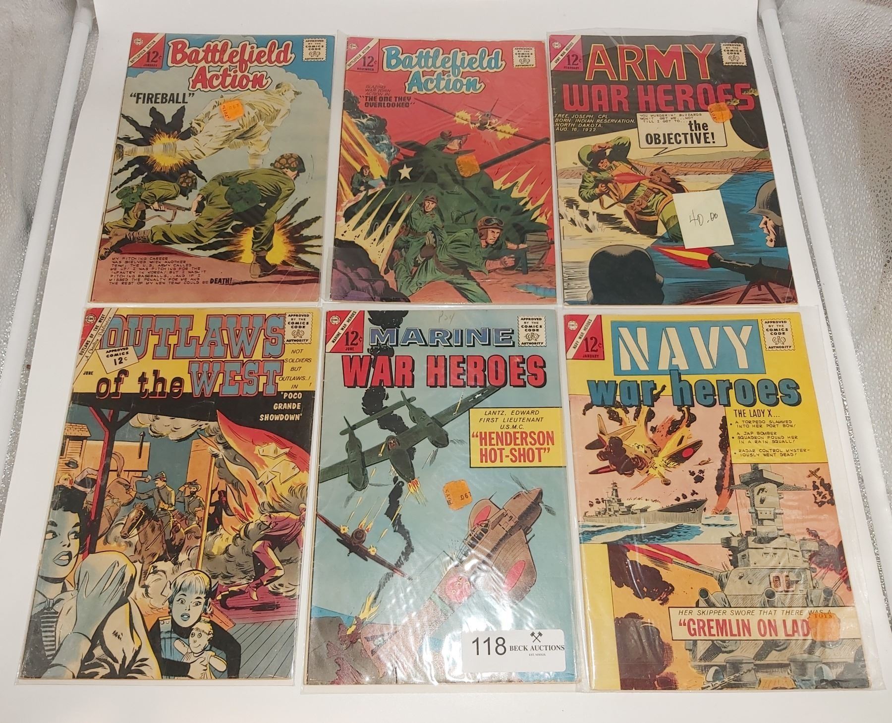 Five Vintage War Style Comics CDC Comics Plus One Western Style Comic