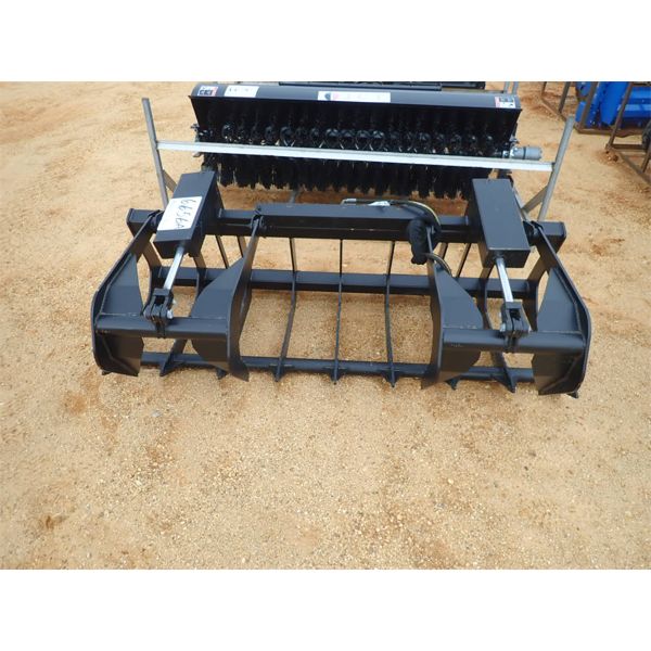TRUBUILT ROOT RAKE GRAPPLE, 72" WIDE, MODEL TRNC-TRG (fits skid steer loader) (B5)