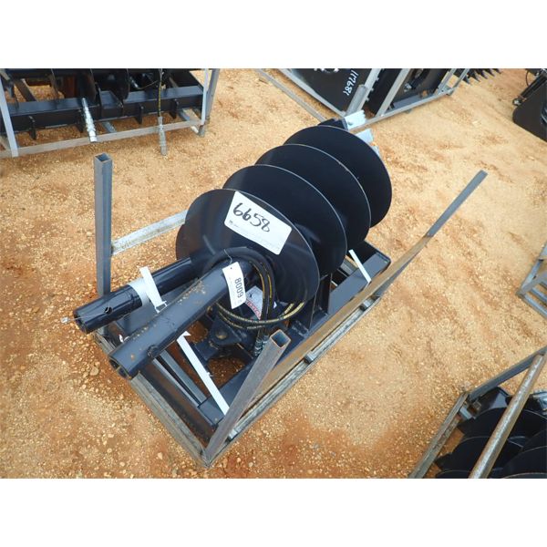 HYD AUGER W/ (2) 16" AUGER BITS (fits skid steer loader) (B5)