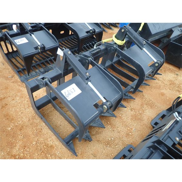 ROOT RAKE W/GRAPPLE, 80" WIDE (fits skid steer loader) (B5)