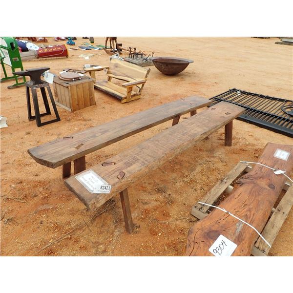 (2) 8' WOODEN BENCHES