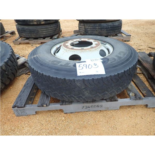 GOODYEAR 11R22.5 TIRE W/ RIM