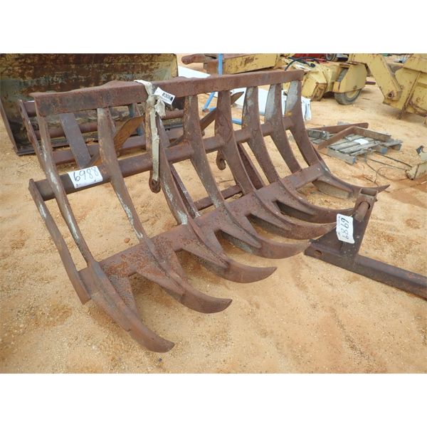 96" QUICK COUPLER ROOT RAKE, fits wheel loader (B6)