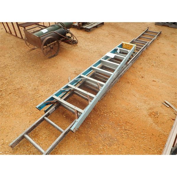 WERNER FOLDING STEP LADDER & ALUM EXTENSION LADDER (both damaged) (B-6)