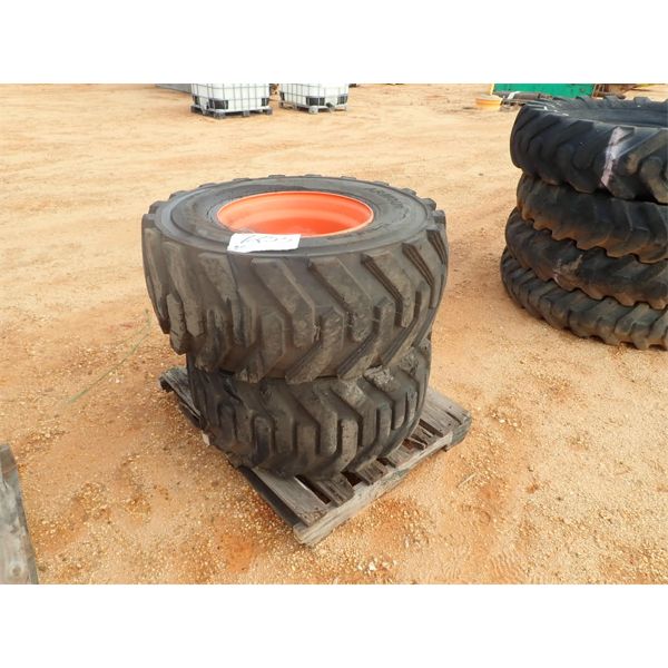 (2) 15-19.5 NHS TIRES & RIMS