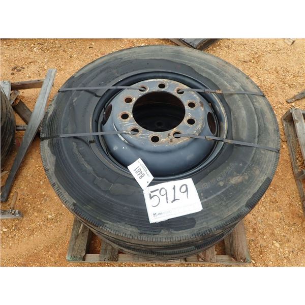 11R22.5 TIRES & RIMS (2 EACH)