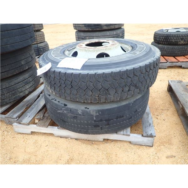 (2) 11R255 TIRES & RIMS