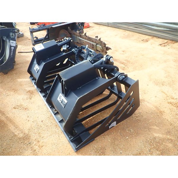 SKELETON BUCKET W/GRAPPLE, 72"W, fits skid steer loader 