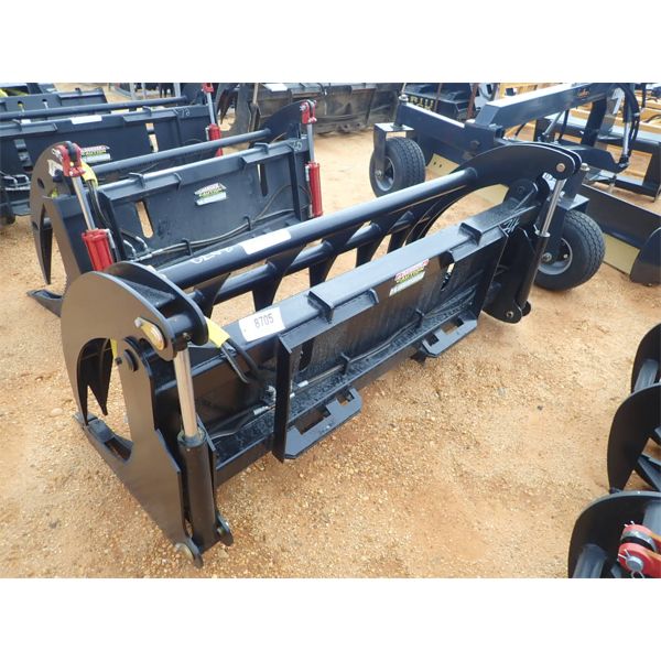 ROOT RAKE W/GRAPPLE, 74", fits skid steer loader