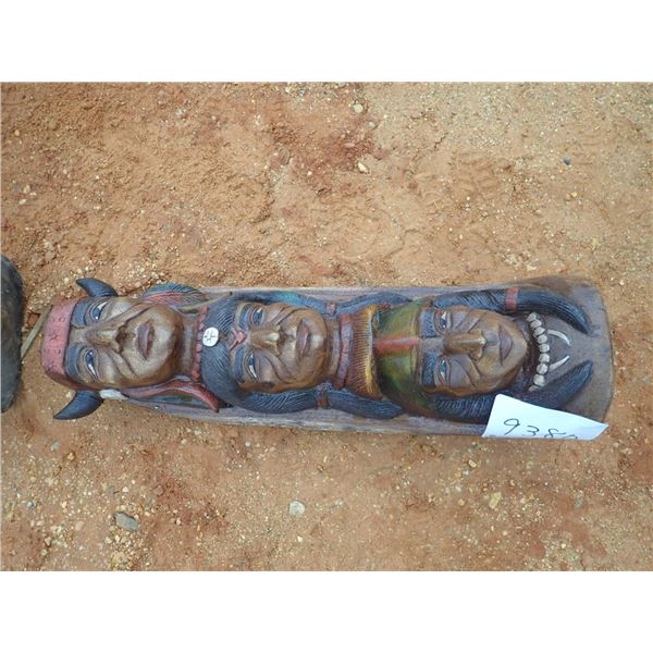 3' TEAKWOOD TOTEM POLE (C-6)