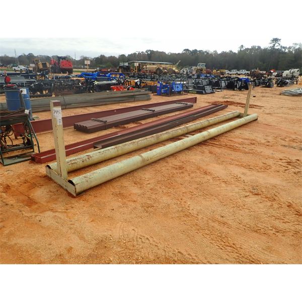 MISC METAL BUILDING ITEMS, I BEAM, 2 RED IRON BEAMS, 1 BUNDLE METAL