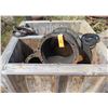 Image 1 : Wooden Bin w/ Pipe Fittings, Rubber Gaskets, Unions, etc