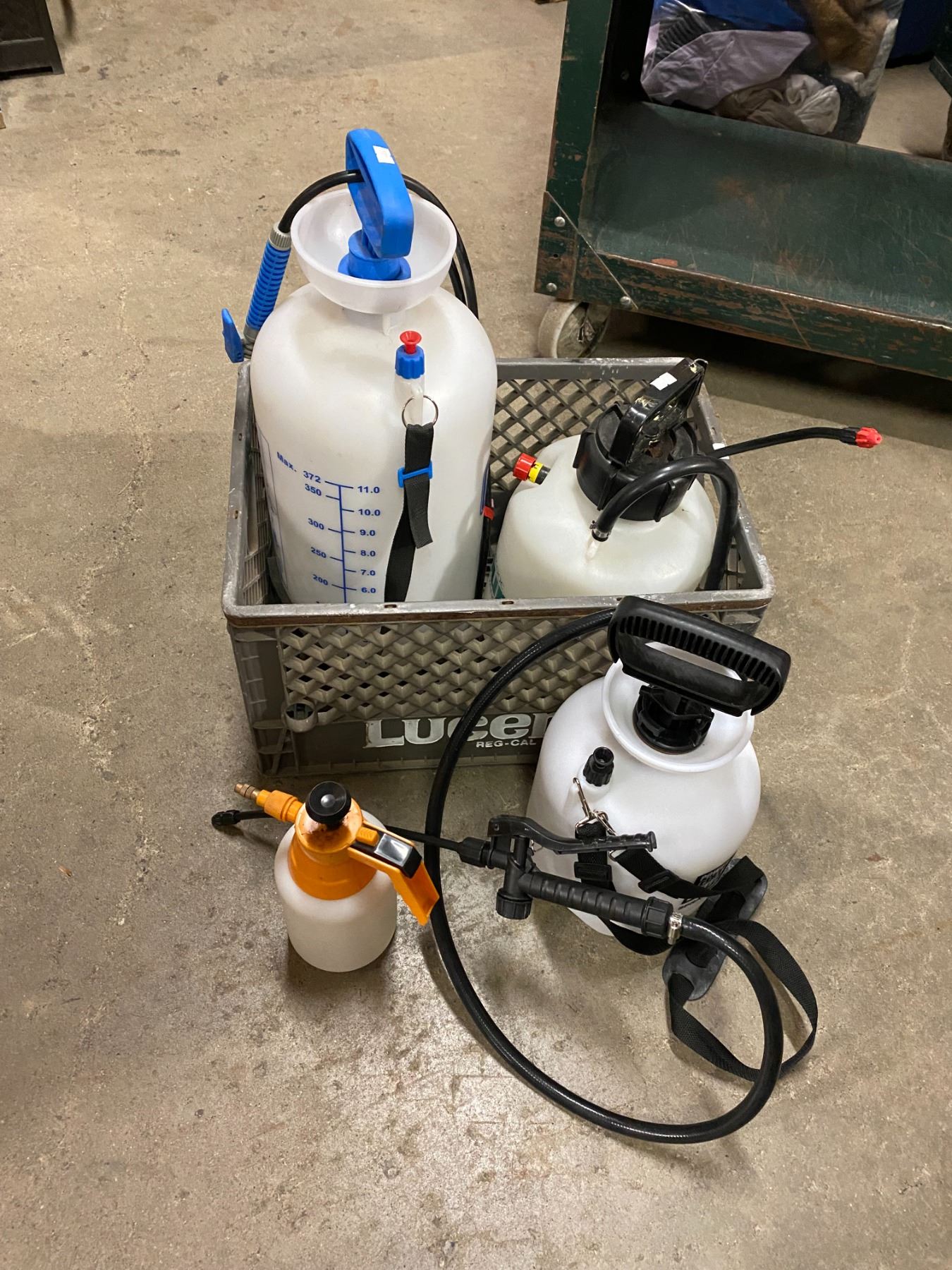 Sprayers and crate