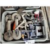 Image 2 : HEAVY DUTY MOBILE EQUIPMENT CART WITH BIN OF STRAPS, HAND TOOLS, EXTENSION CORD REEL, & BIN OF