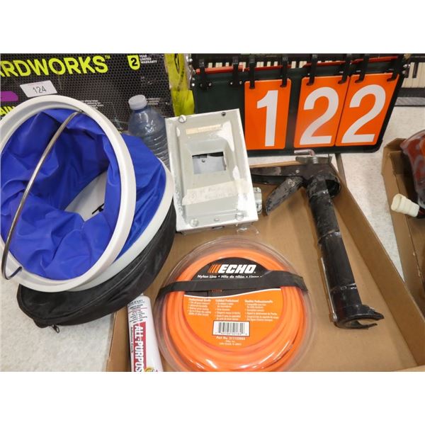 15 Amp Breaker Box / Caulking Gun / Nylon Line