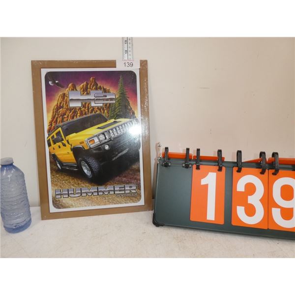 New Metal Hummer H2 Sign