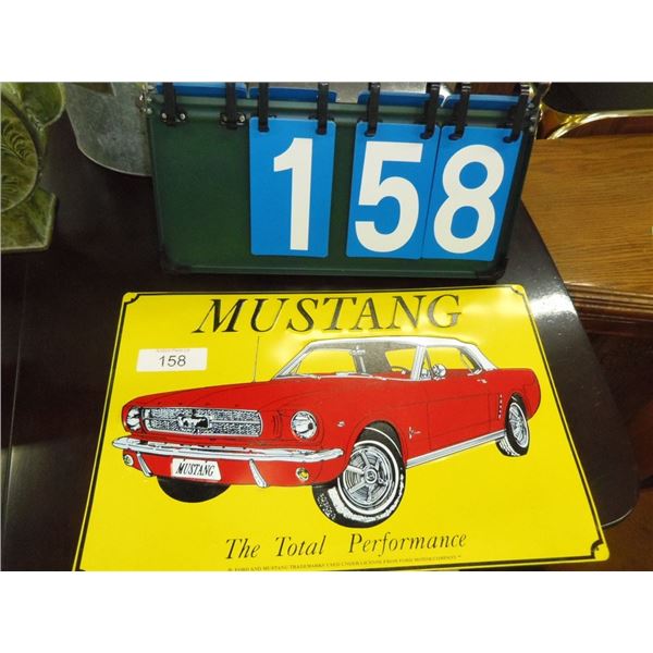 New Metal Mustang Sign