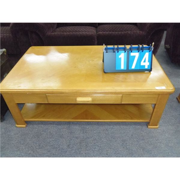 Oak Coffee Table With Drawer