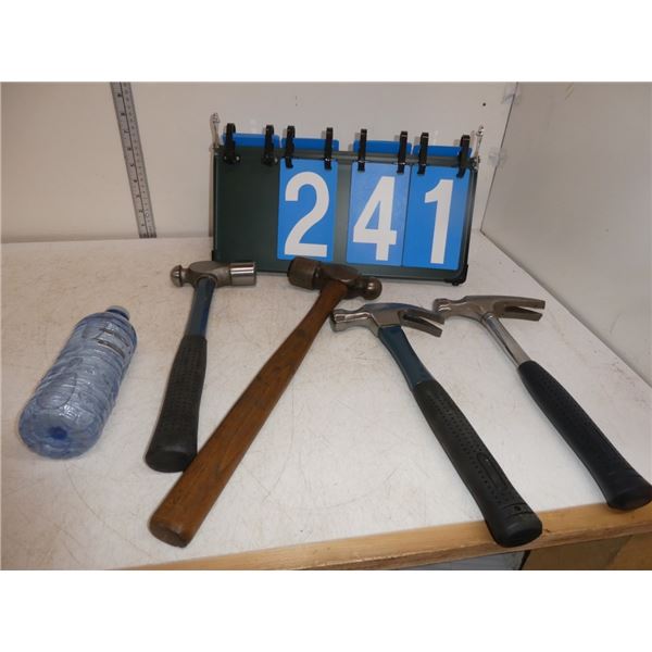 2-Claw Hammers-2 Ball-Peen Hammers