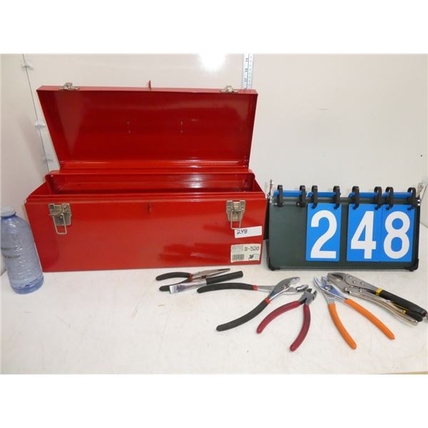Metal Tool Box With Pliers