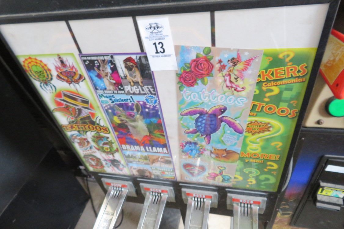 Quarter Pull Sticker Machine Sticker Universe Coin-Op Sticker Vending Machine
