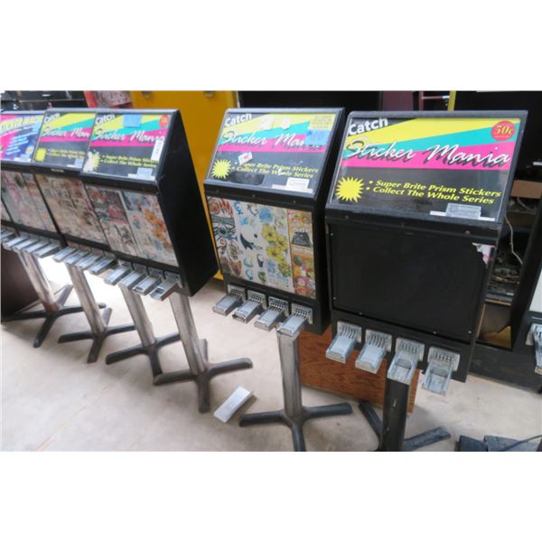 Quarter Pull Sticker Machine 5-Sticker Mania Coin-Op Sticker Vending Machines - 5 X $ - Bay Area ...
